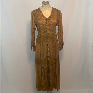 India Boutique Orange Bohemian Maxi Dress,One Size